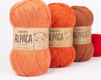 DROPS Alpaca 50g/167 m Choose color Knitting Crochet Shawls Sweaters Scarf Hats Blankets soft warm - mulesing-free fine 2 sport