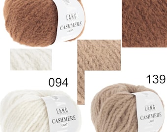 Lang Yarns CASHMERE LIGHT luxury yarn LL 25g/85 m cashmere soft, luxurious, cuddly, scarves, shawls, sweaters, knitting, worsted 5.5 - 6 mm