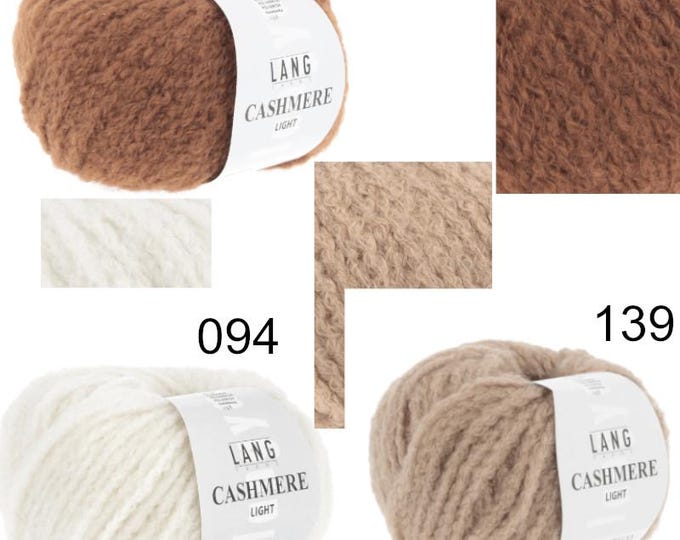 Featured listing image: Lang Yarns CASHMERE LIGHT luxury yarn LL 25g/85 m cashmere soft, luxurious, cuddly, scarves, shawls, sweaters, knitting, worsted 5.5 - 6 mm