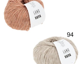 Lang Yarns VAYA 50g/200m Cotton, Merino extrafine, Yak NS 3.5 - 4.0mm DK Yarn Knitting Crochet Top Shirt Sweater fine light noble