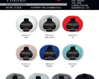 500g PRO LANA Timmi quick knitting yarn soft choose color wool ball 50g LL 90 m wool polyacrylic knitting crocheting cuddly warm
