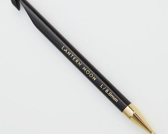 LANTERN MOON Tunisian crochet hooks - selectable size - ebony noble high quality smooth crochet wool cotton Knit Pro
