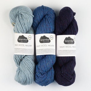 REBORN WOOL Recycled Kremke Soul Wool LL 100g/200 m mulesing-frei Stricken Häkeln Decke Pulli Schal Farbe wählen weich und wollig