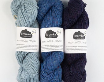 REBORN WOOL Recycled Kremke Soul Wool LL 100g/200 m mulesing-free knitting crochet blanket sweater scarf choose color soft and woolly