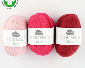 MERRY MERINO 110 GOTS Kremke Soul Wool 50g/110 m Merino extrafine mulesing-free knitting crochet shawls sweaters scarves choose color