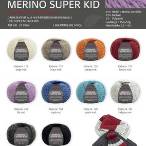 PRO LANA Merino Super Kid Choose color Wool ball 50g / 115 m Merino extrafine mohair - mulesing-free Knitting Crocheting cozy and warm