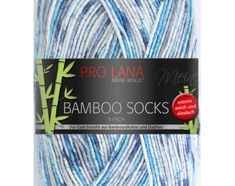 Pro Lana BAMBOO Socks COLOR Bambus Viskose Elite Knäuel 100g/400m Sockenwolle weich elastisch Socken Pullover Stricken Häkeln