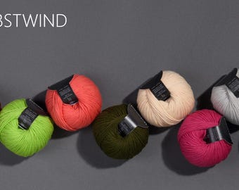 Atelier Zitron AUTUMN WIND Merino extrafine 50g/165 m Choose color pure noble Tasmanian new wool, knitting crochet cuddly - mulesing-free