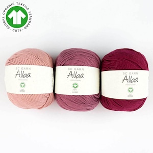 ALBA GOTS BC Yarn 50g/160m pure cotton crochet knitting scarf shirt sweater accessories