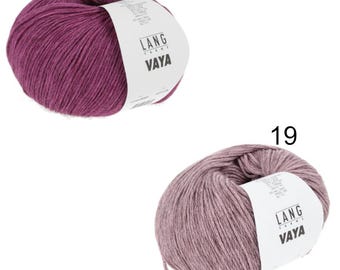 Lang Yarns VAYA 50g/200m Cotton, Merino extrafine, Yak NS 3.5 - 4.0mm DK Yarn Knitting Crochet Top Shirt Sweater fine light noble