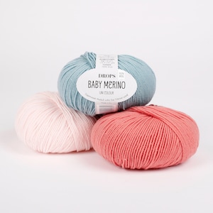 Drops BABY MERINO uni pura lana vergine LL 50 g/175 m Scegli il colore Maglia Uncinetto Mulesing-free Scialli Maglione Scialli Sciarpa Scegli il colore