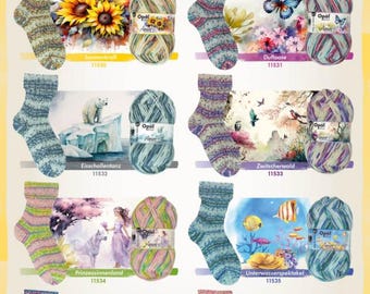 OPAL sock yarn 4-ply AQUARELL virgin wool polyamide ball 100g/425 m 4-ply Edelweiss socks sweater knitting - New Spring 2025