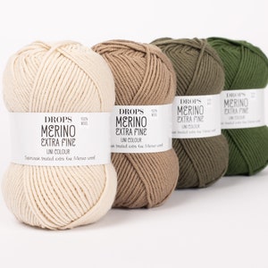 Drops MERINO EXTRA fine uni LL 50 g/105 m pure new wool choose color knitting crochet shawls sweaters shawls scarf - mulesing-free