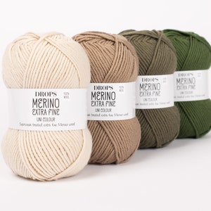 Drops MERINO EXTRA fine uni LL 50 g/105 m pure virgin wool Choose color Knitting Crochet Shawls Sweater Shawls Scarf - mulesing-free