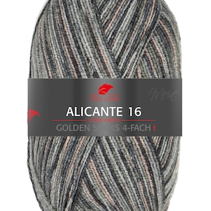 PRO LANA Golden Socks Alicante 16 ovillos de poliamida lana virgen 100g/420 m 4 cabos hilo calcetín calcetines elásticos medias jersey tejer crochet 995 grau rose