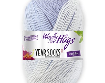 Woolly Hugs Year Socks Fb. 02 FEB, 100g Sockenwolle Mit Dezentem