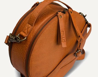 muud Bella Cross - Body - Bag made of high quality leather handmade choose color black, whiskey knitting crochet