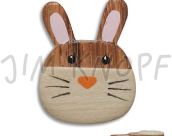 Jim Button Buttons Rabbit 12110 Wooden Shank Button Accessories Knitting Crochet Sewing Crafts 32 mm Accessory