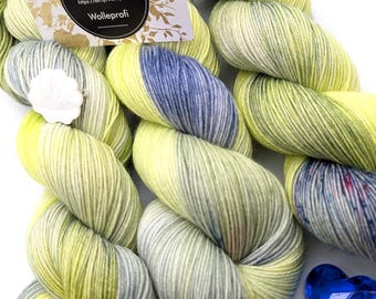 Hand-dyed sock yarn 4-ply Lazy Lion SockYarn 100g/420 m LL Merino extrafine "fine & delicate" green knitting crochet mulesing-free hand-dyed