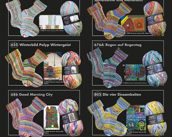 OPAL sock yarn 4-ply HUNDERTWASSER 4-ply virgin wool polyamide ball 100g/425 m socks stockings sweater knitting crochet colorful pattern #1
