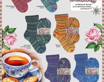 OPAL sock yarn 4-ply BEAUTY Tea Time virgin wool polyamide ball 100g/425 m 4-ply Edelweiss socks sweater knitting - New Spring 2025