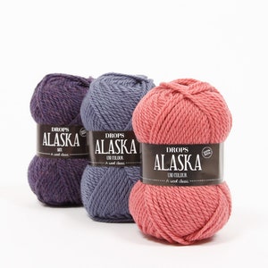 Drops ALASKA UNI pura lã nova LL 50 g/70 m oeko tex 100 Escolha a cor Tricô Crochê Xales Suéteres Xales Cachecol Escolha a cor