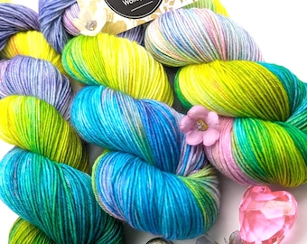 Hand-dyed sock yarn 4-ply Lazy Lion SockYarn 100g/420 m LL Merino extrafine "Happy colors" knitting crochet mulesing-free hand-dyed yarn