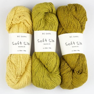 BC Yarn SOFT SILK fine, soft, 100% pure silk bourette 100 g / 350 m skein knitting crochet - choose color - scarves, sweaters, shirts