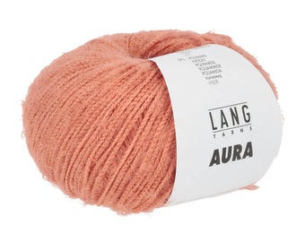 Lang Yarns AURA 50g/135 m cotton polyamide scarf shawls sweater knitting crochet elegant high quality soft gray natural blue yellow pastel colors