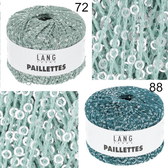Lang Yarns Paillettes 39.0070 – Beilaufgarn Mit Pailletten In Anthrazit/Gold, 112 M / 25 G