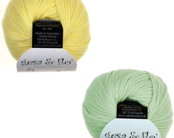 Atelier Zitron GESA and FLO LL 25g/ 90 m pure new wool Merino ultrafine 16 Micron baby wool plastic-free knitting crochet wool soft delicate