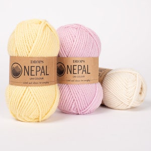 Drops NEPAL mix uni 50g/75 m lana vergine alpaca scegli il colore lavorato a maglia scialli all'uncinetto scialli maglione sciarpa morbida calda calda - senza mulesing