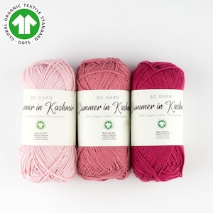 BC Garn Summer in Kashmir GOTS LL 50 g/165 m Baumwolle Kaschmir - Farbe wählen - Stricken Häkeln Tücher Pulli Babykleidung Kinder