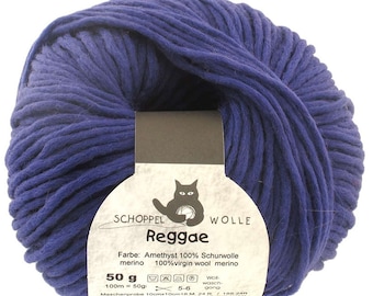 SCHOPPEL Reggae 100% virgin wool Merino NS 5 - 6 mm knitting crocheting soft voluminous fulled yarn scarf hat sweater cloth wool
