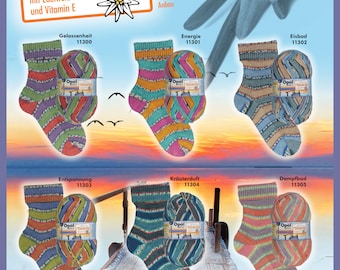 OPAL sock yarn 4-ply BEAUTY WELLNESS virgin wool polyamide ball 100 g 4-ply socks stockings sweater knitting crocheting edelweiss extract