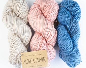 Manos del Uruguay ALEGRIA GRANDE semi solid hand-dyed Merino extrafine LL 180 m/100g wool many colors to choose from knitting crocheting