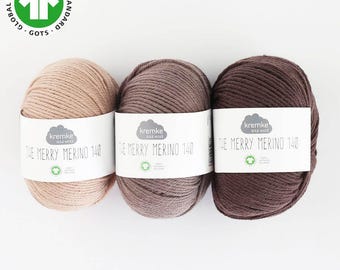 MERRY MERINO 110 GOTS Kremke Soul Wool 50g/110 m Merino extrafine mulesing-free Knitting Crochet Shawls Sweaters Scarves Scarf Choose Color