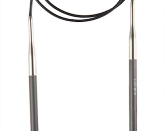 KNIT PRO KARBONZ circular knitting needle circular needle length 80 cm Karbonz brass tips stable smooth - thickness selectable