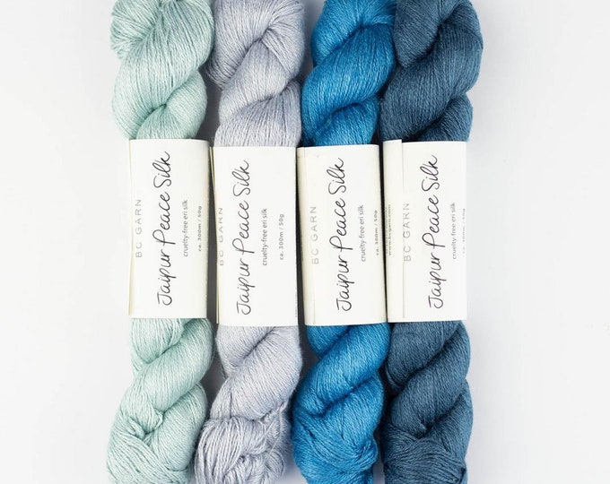 Featured listing image: BC Yarn JAIPUR PEACE Silk 50g/300 m Lace fine soft 100% pure silk strand knitting crochet choose color scarves sweater shirt scarf