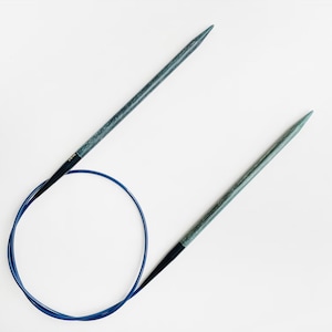 LYKKE circular knitting needle INDIGO blue length 80 cm - all needle sizes selectable - birch wood wooden knitting 32'' inch