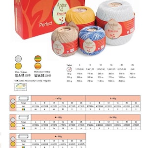 ANCHOR FRECCIA crochet yarn 50g/285 m many colors to choose from crochet lace pure cotton mercerized washable at 60 degrees 3ply