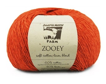 Juniper Moon Farm ZOOEY 100g/260 m vegan animal welfare cotton linen fine knitting crochet shawls shirt sweater scarf, many colors to choose from