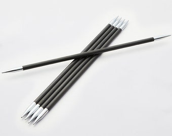 KNIT PRO KARBONZ 20 cm length needle sets Karbonz brass tips stable smooth - thickness selectable knitting socks