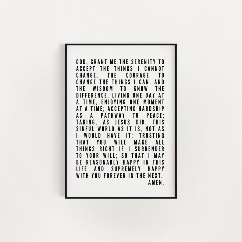 Serenity Prayer, Bible Verse Printable, Scripture Wall Art, Modern ...