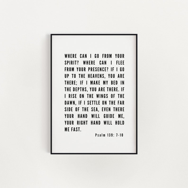 Psalm 139 Printable Bible Verse Quotes Poster Print Wall Art Digital