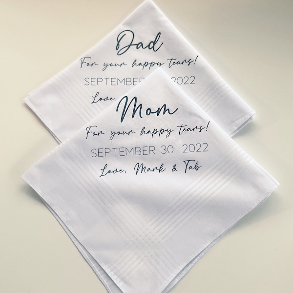 Wedding Gift for Parents - Personalized Wedding Handkerchief