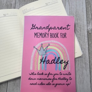 Custom Grandparent Gift | Family Memory Book with Grandchild’s Name | Gift for grandma | Grandpa Gift