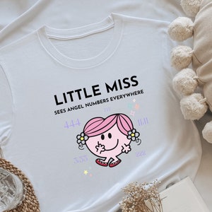 Little Miss Angel Numbers Tee Little Miss T-Shirt, Trendy T-Shirt, Funny T-Shirt, Gift for Her, Gift for Friend image 1