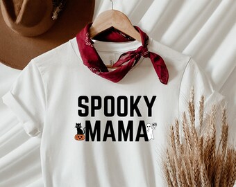Spooky Mama Shirt | Halloween Mom TShirt, Spooky Vibes Shirt, Funny Halloween Gifts, Cute Halloween T Shirt, Pumpkin T-Shirt