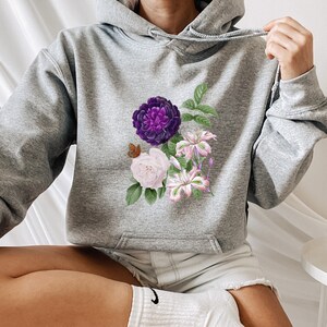 Floral Sweatshirt | Flower Sweatshirt, Aesthetic Hoodie, Vintage Flower Sweatshirt, Flowercore Clothing, Botanical Sweatshirt
